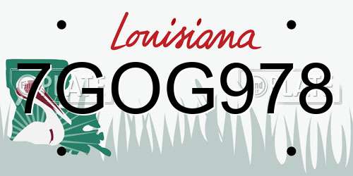 7GOG978 Louisiana License Plate