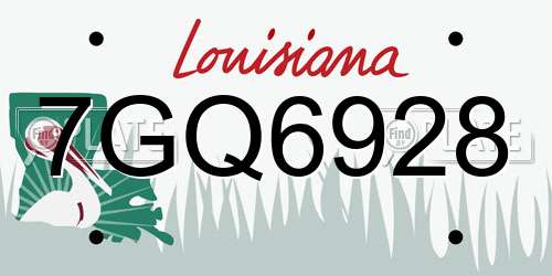 7GQ6928 Louisiana License Plate