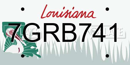 7GRB741 Louisiana License Plate