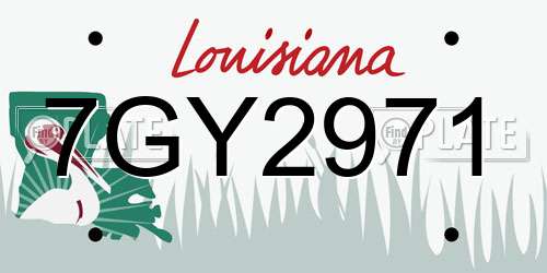 7GY2971 Louisiana License Plate
