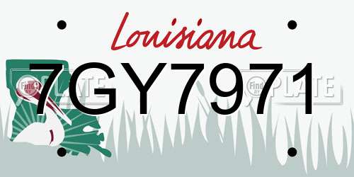 7GY7971 Louisiana License Plate
