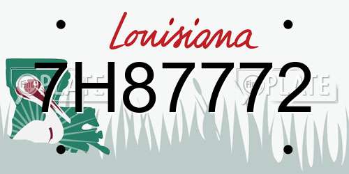 7H87772 Louisiana License Plate