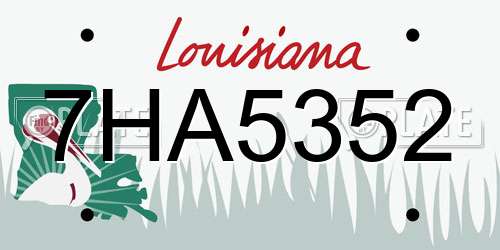 7HA5352 Louisiana License Plate