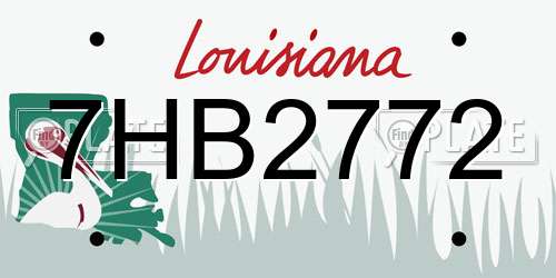 7HB2772 Louisiana License Plate