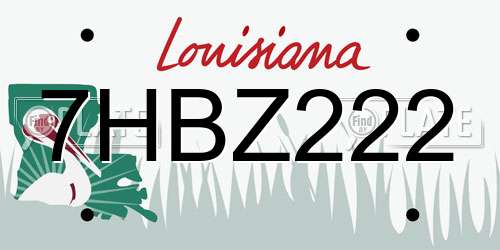 7HBZ222 Louisiana License Plate