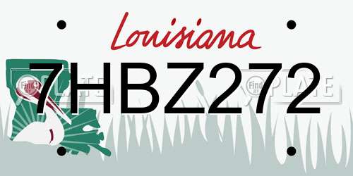 7HBZ272 Louisiana License Plate