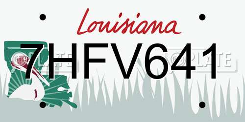 7HFV641 Louisiana License Plate