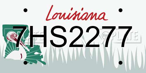 7HS2277 Louisiana License Plate