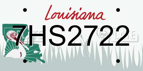 7HS2722 Louisiana License Plate