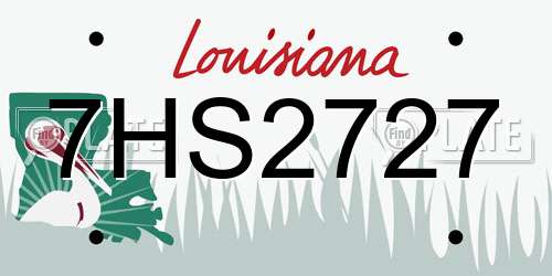 7HS2727 Louisiana License Plate