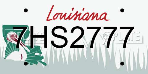 7HS2777 Louisiana License Plate