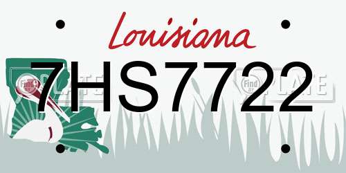 7HS7722 Louisiana License Plate