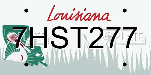 7HST277 Louisiana License Plate