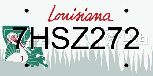 7HSZ272 Louisiana License Plate