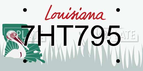 7HT795 Louisiana License Plate