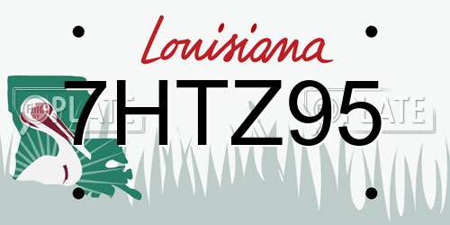 7HTZ95 Louisiana License Plate