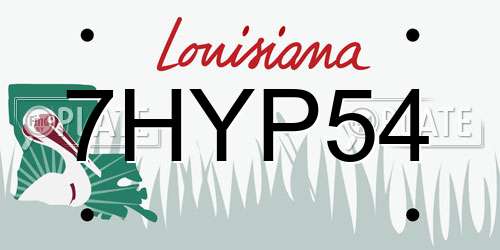 7HYP54 Louisiana License Plate