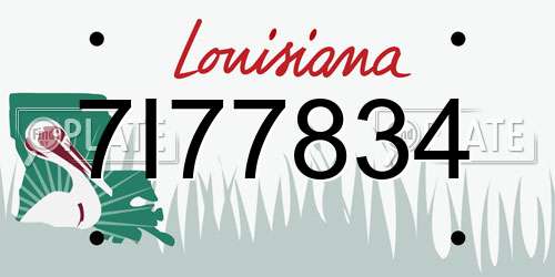 7I77834 Louisiana License Plate