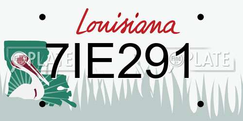 7IE291 Louisiana License Plate