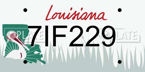7IF229 Louisiana License Plate