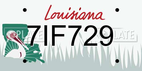 7IF729 Louisiana License Plate