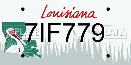 7IF779 Louisiana License Plate