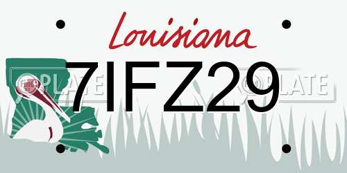7IFZ29 Louisiana License Plate