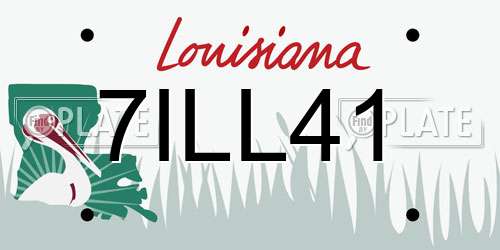 7ILL41 Louisiana License Plate