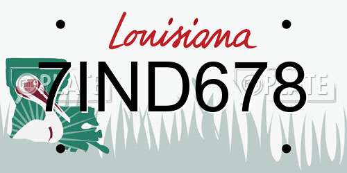 7IND678 Louisiana License Plate