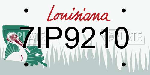 7IP9210 Louisiana License Plate