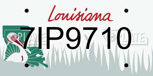 7IP9710 Louisiana License Plate