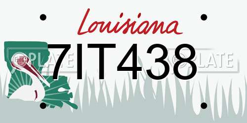 7IT438 Louisiana License Plate