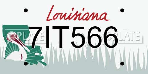 7IT566 Louisiana License Plate