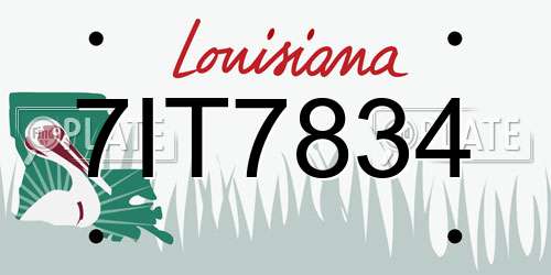 7IT7834 Louisiana License Plate