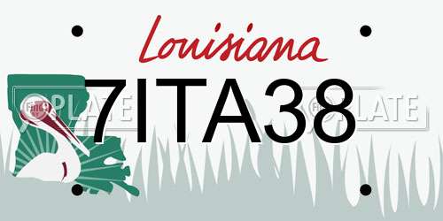 7ITA38 Louisiana License Plate