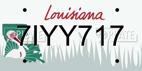 7IYY717 Louisiana License Plate