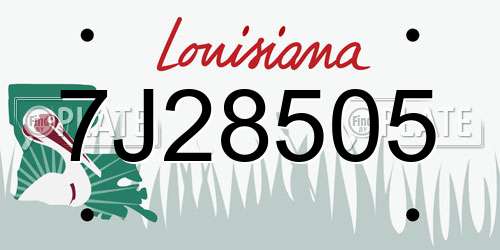 7J28505 Louisiana License Plate