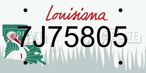 7J75805 Louisiana License Plate
