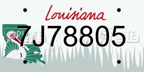 7J78805 Louisiana License Plate