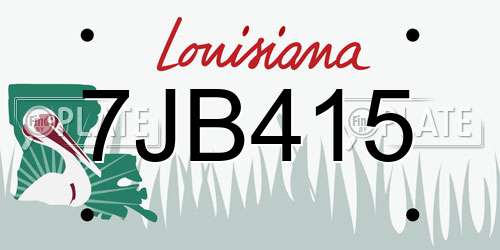 7JB415 Louisiana License Plate
