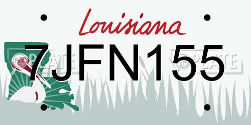 7JFN155 Louisiana License Plate
