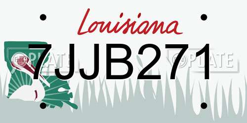 7JJB271 Louisiana License Plate