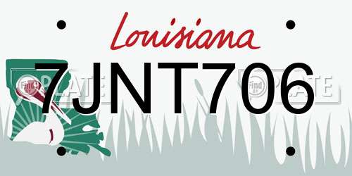7JNT706 Louisiana License Plate