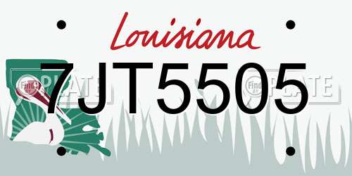 7JT5505 Louisiana License Plate
