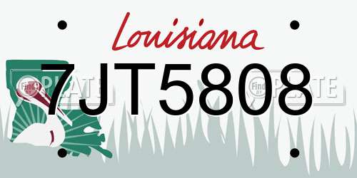 7JT5808 Louisiana License Plate