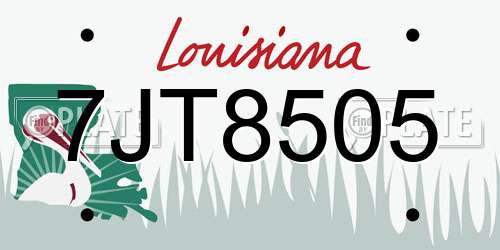 7JT8505 Louisiana License Plate