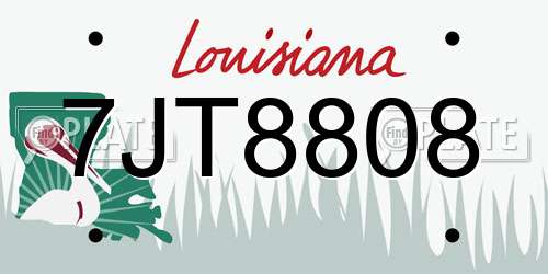 7JT8808 Louisiana License Plate