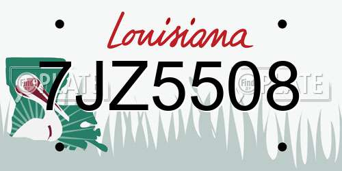 7JZ5508 Louisiana License Plate