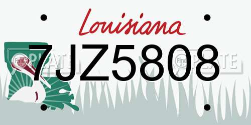 7JZ5808 Louisiana License Plate
