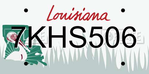 7KHS506 Louisiana License Plate